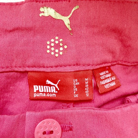 Puma Logo Pink Bermuda Golf Shorts Size Medium - Picture 5 of 5